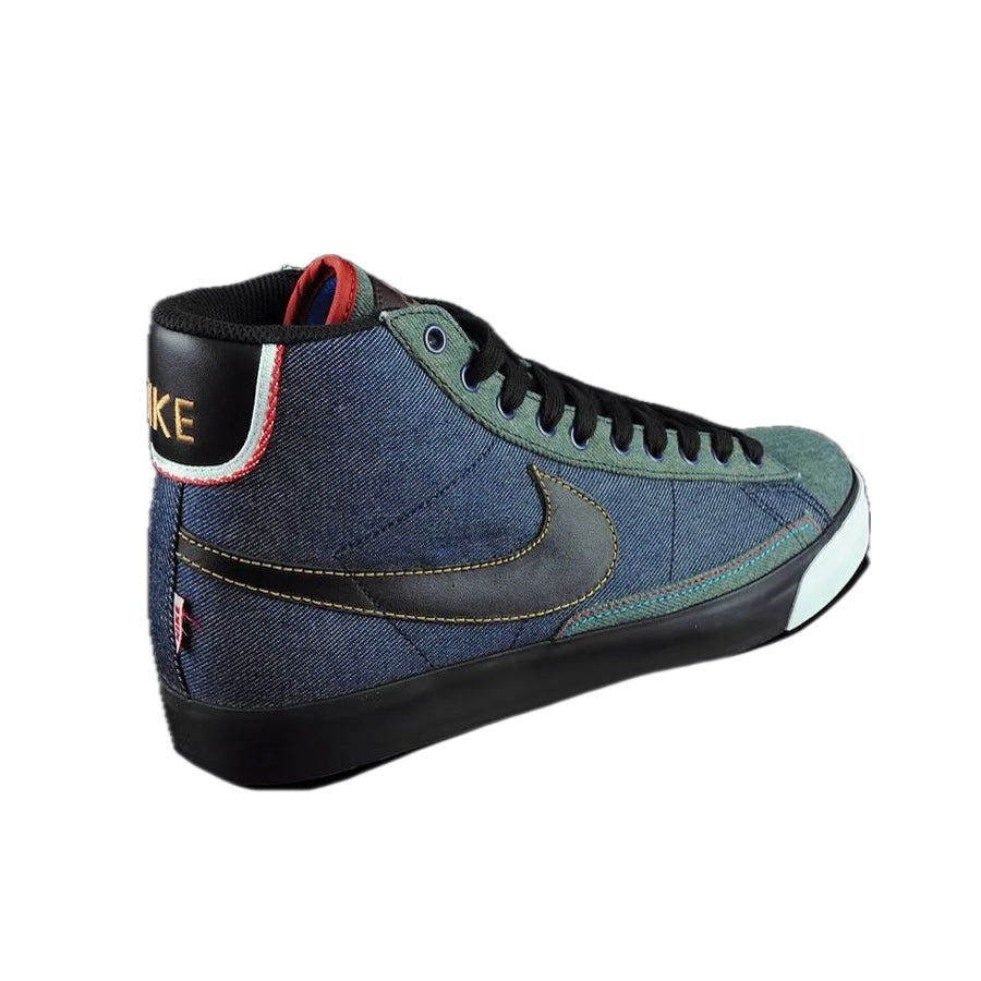 Nike Blazer Mid Selvedge Denim Obsidian Black Orion Blue Sport Red