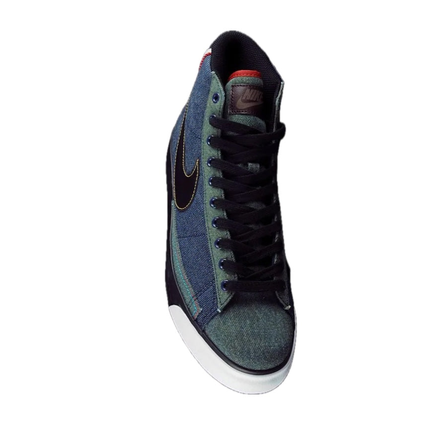 Nike Blazer Mid Selvedge Denim Obsidian Black Orion Blue Sport Red