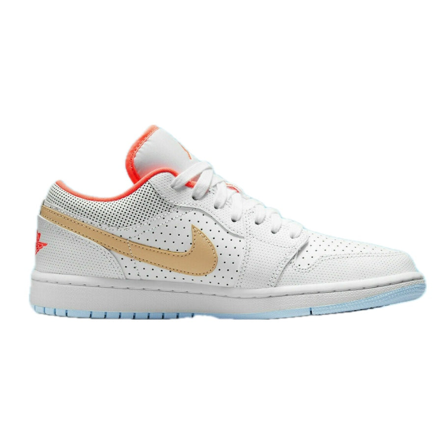 Women's Air Jordan 1 Low SE White Sesame Flash Crimson Psychic Blue