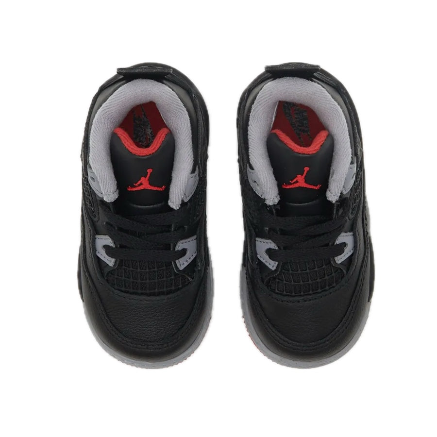 Toddler Air Jordan 4 Retro Bred Reimagined (TD) Black Cement Grey Varsity Red Summit White