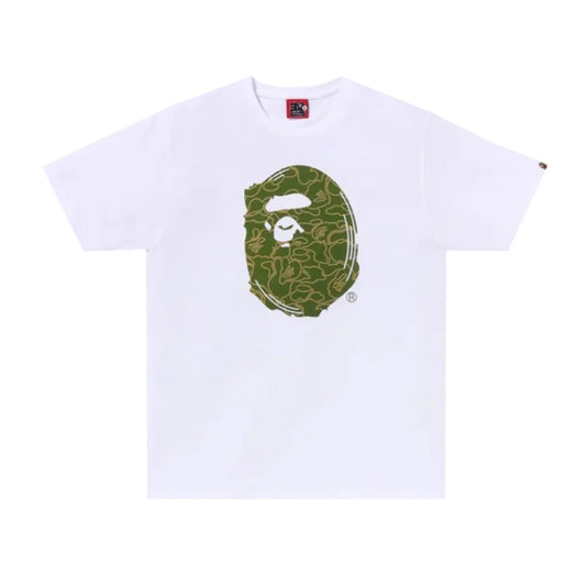 A Bathing Ape Bape 30th Anniversary Big Ape Head Tee White Moss Green