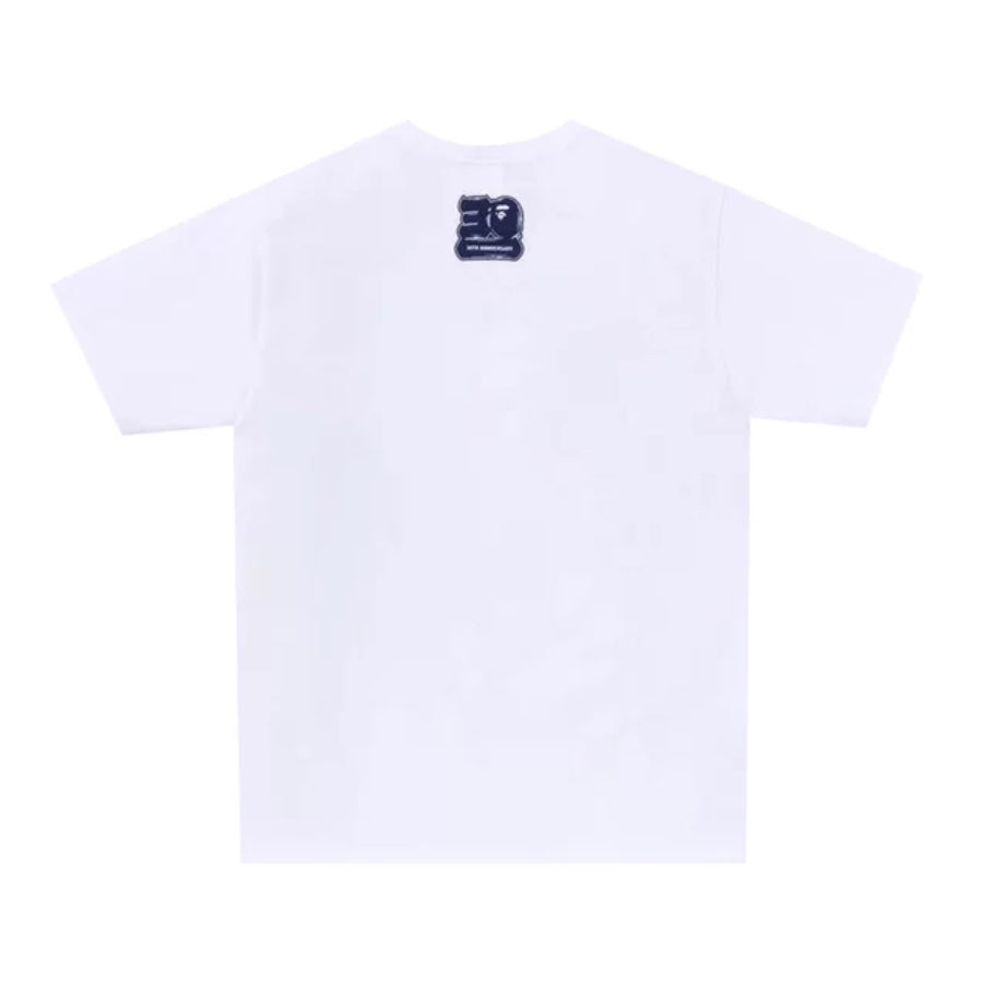 A Bathing Ape Bape 30th Anniversary Big Ape Head Tee White Navy