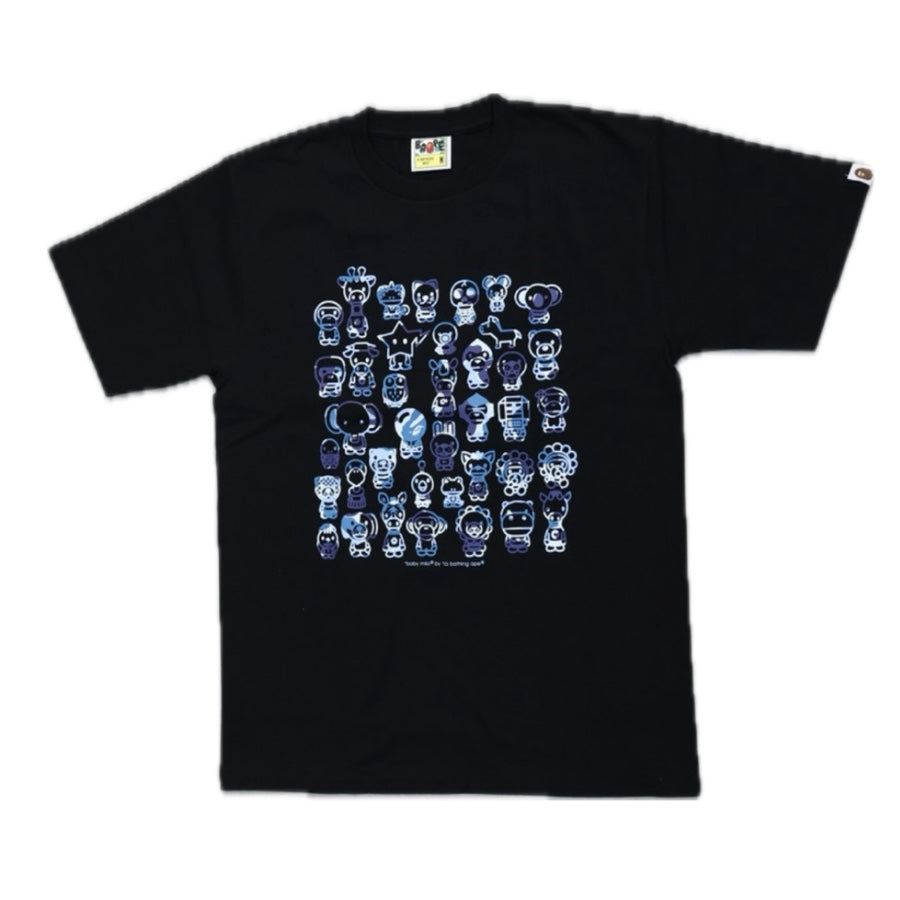 A Bathing Ape Baby Milo Monogram Blue Black Tee