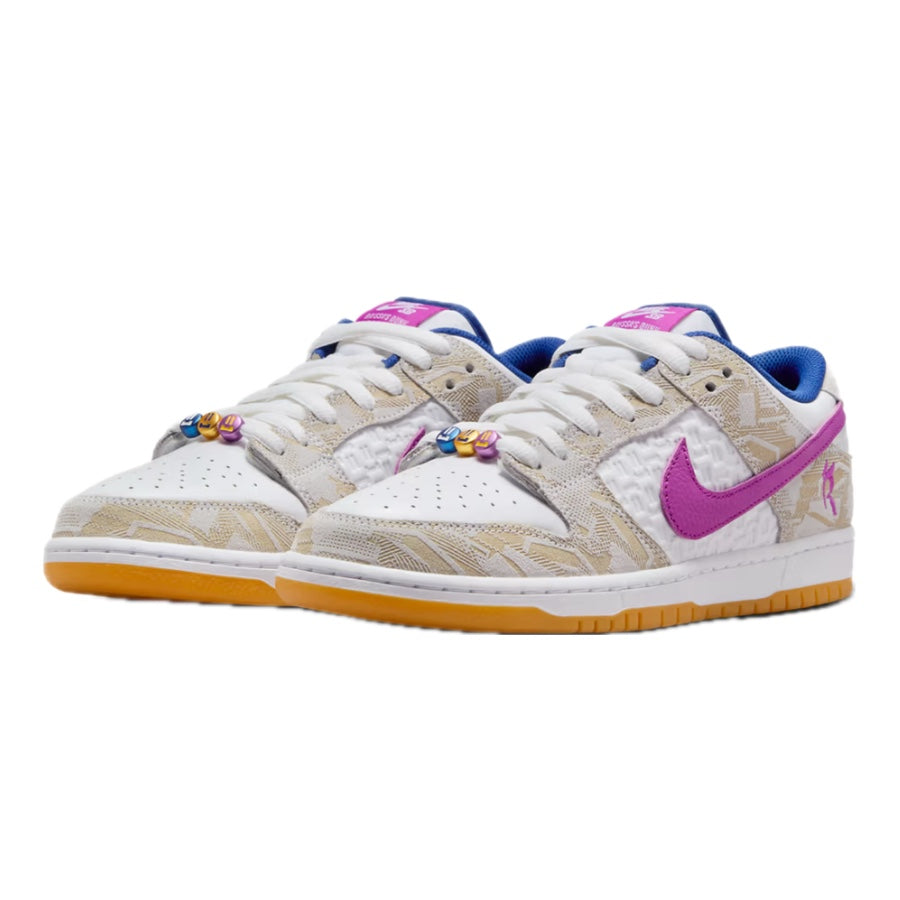 Nike SB Dunk Low Rayssa Leal Pure Platinum Deep Royal Blue Vivid Purple White Gum Yellow