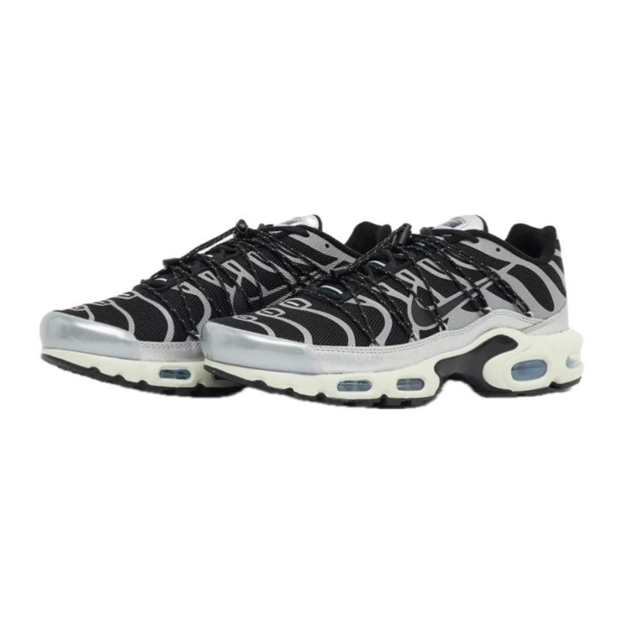 Women's Nike Air Max Plus Toggle Black Silver Black Cobalt Bliss Light Orewood Brown Metallic Silver