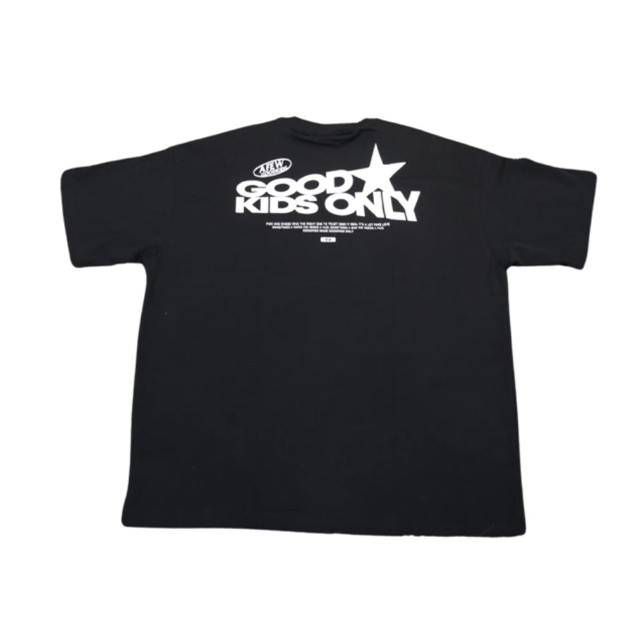 A Few Good Kids Cursive Lettering Logo Black White Tee