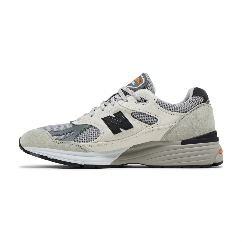 New Balance 991v2 MiUK Pelican Grey Orange Abbey Stone Persimmon Orange