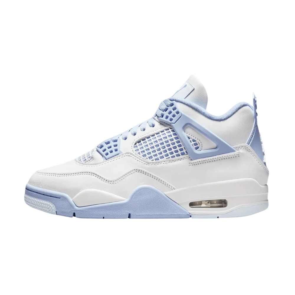 Women's Air Jordan 4 Retro Forget Me Not White Aluminum Blue Tint Oil Green