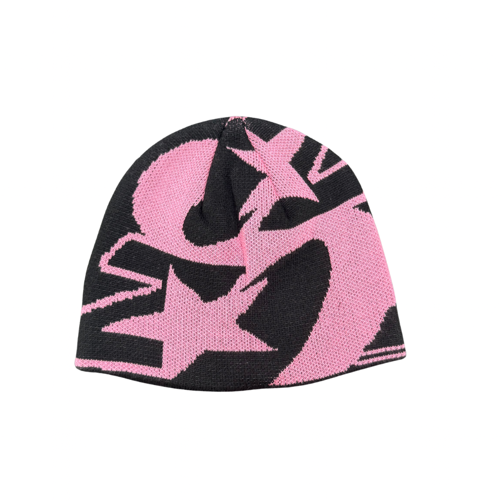 OZMNL Two Tone Beanie Black Pink