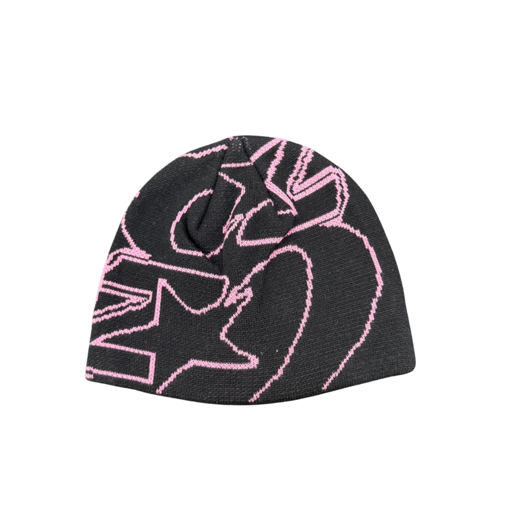 OZMNL Two Tone Beanie Black Pink
