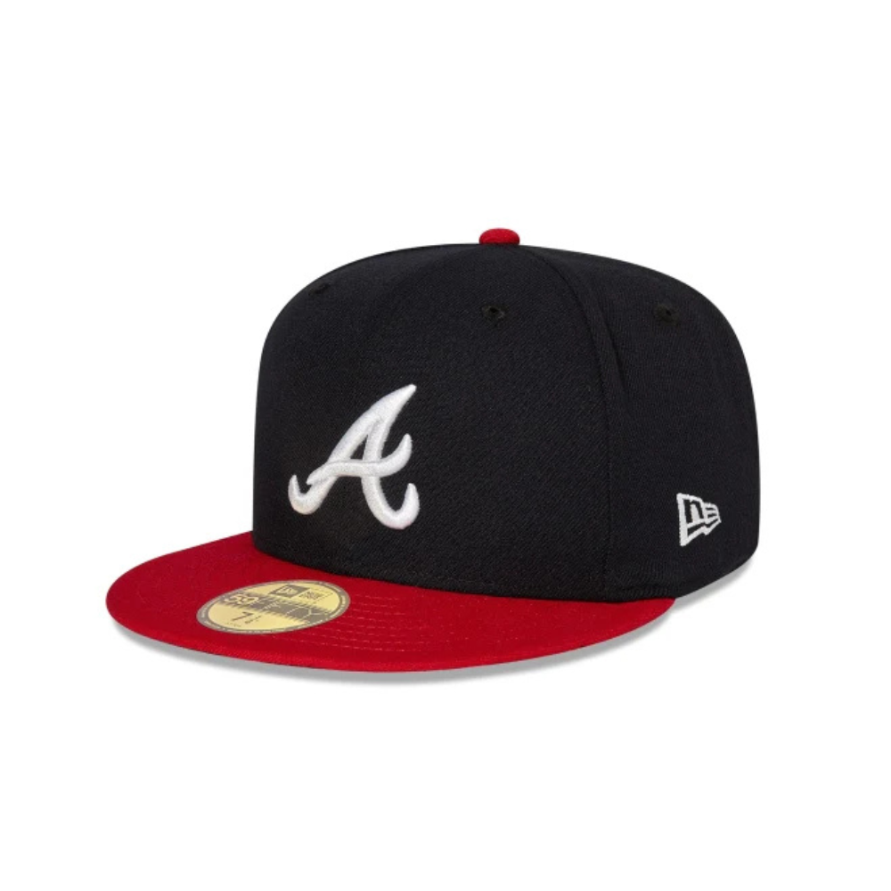 New Era 59Fifty Atlanta Braves Navy Red Fitted Cap