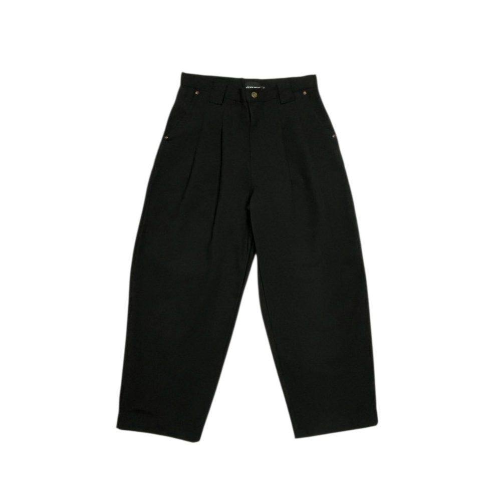 OZMNL Pleated Worker Pants Black