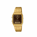Men's Casio Quartz Duo Trendy Dual Time Watch AQ230GA-5A Gold Black