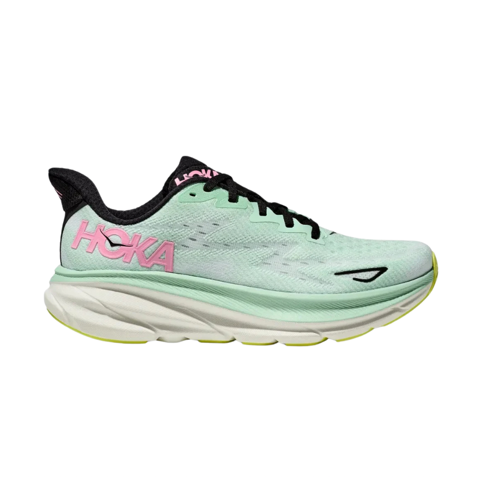 Women's Hoka Clifton 9 B Width Mint Fluorite Snow Melt