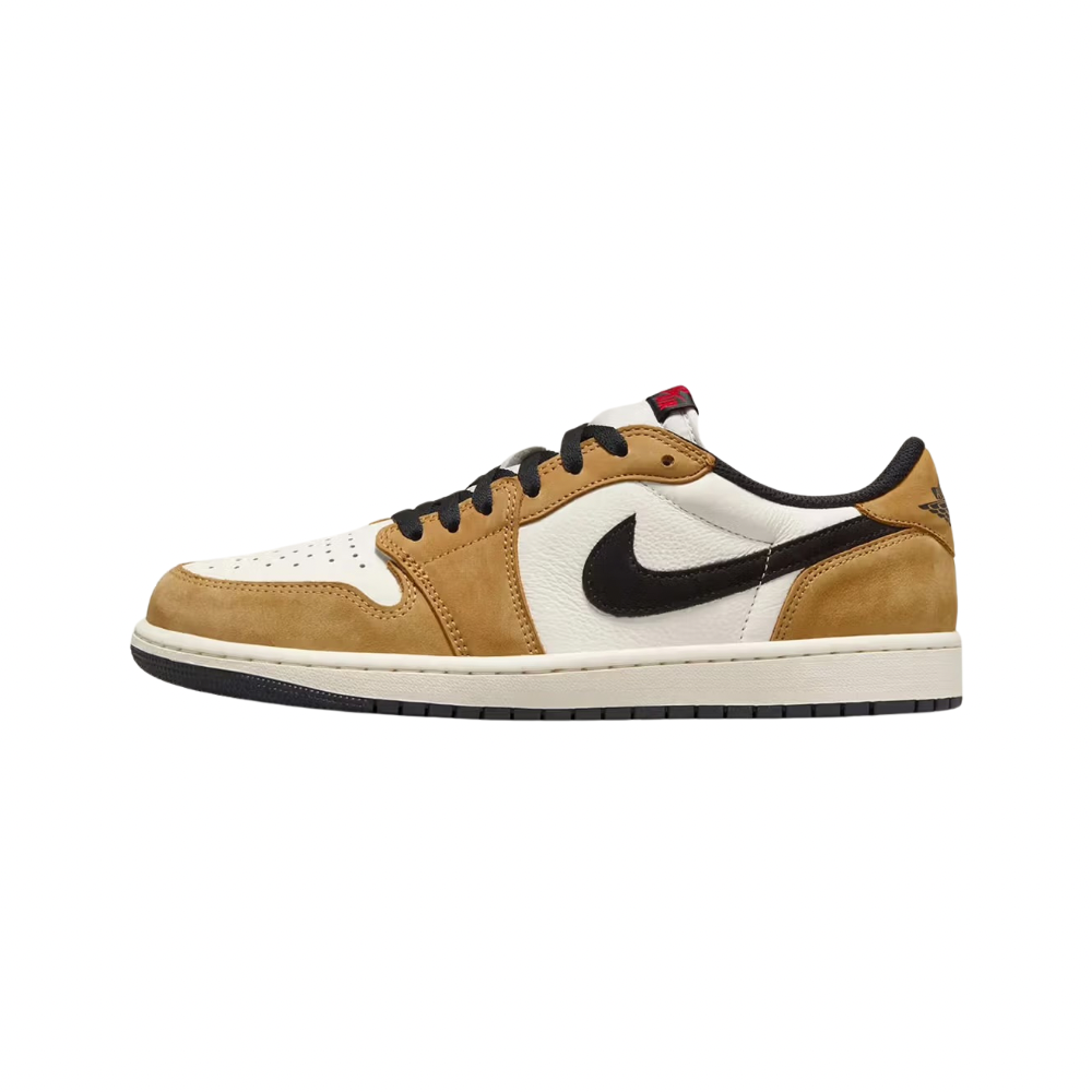 Air Jordan 1 Low OG Rookie of the Year Sail Black Golden Harvest Gym Red