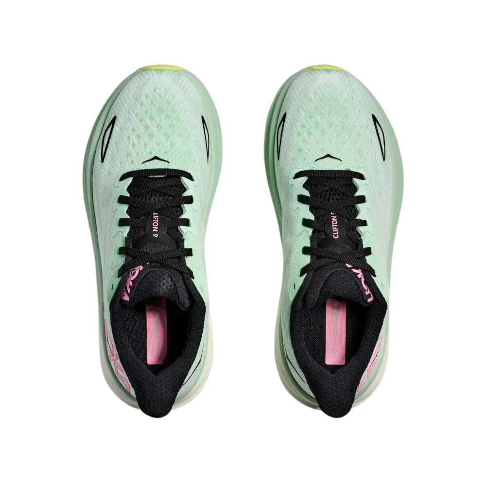 Women's Hoka Clifton 9 B Width Mint Fluorite Snow Melt