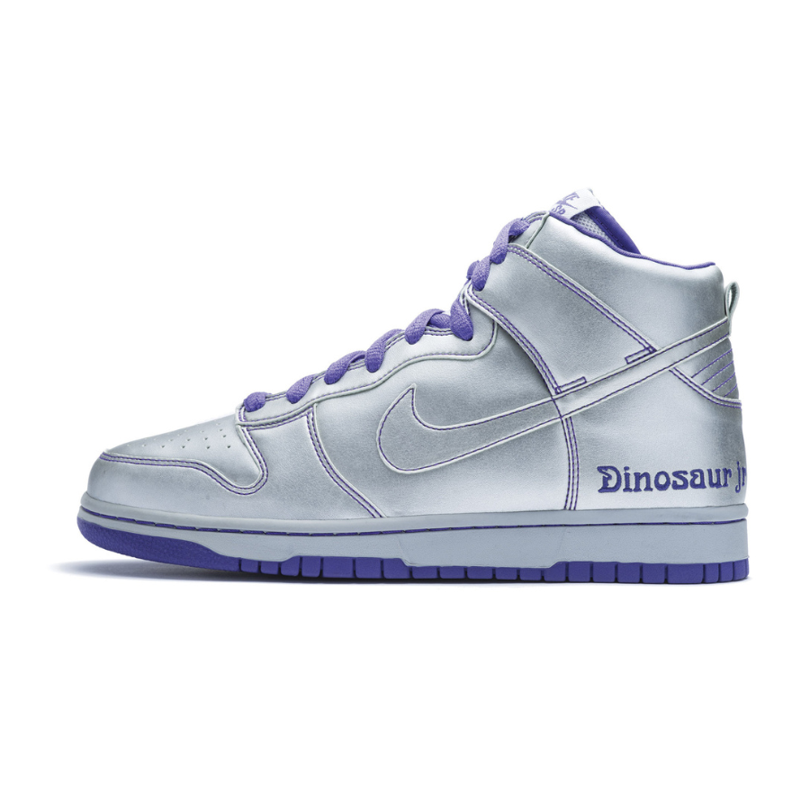 Nike SB Dunk High Dinosaur Jr. Metallic Silver