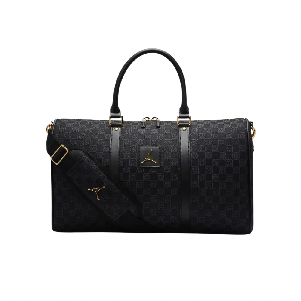 Men's Air Jordan Monogram Duffle Bag Black Gold