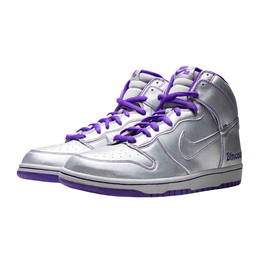 Nike SB Dunk High Dinosaur Jr. Metallic Silver