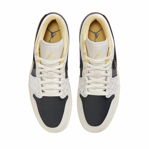 Air Jordan 1 Low Beaded Swoosh Grey Black Sail Champagne