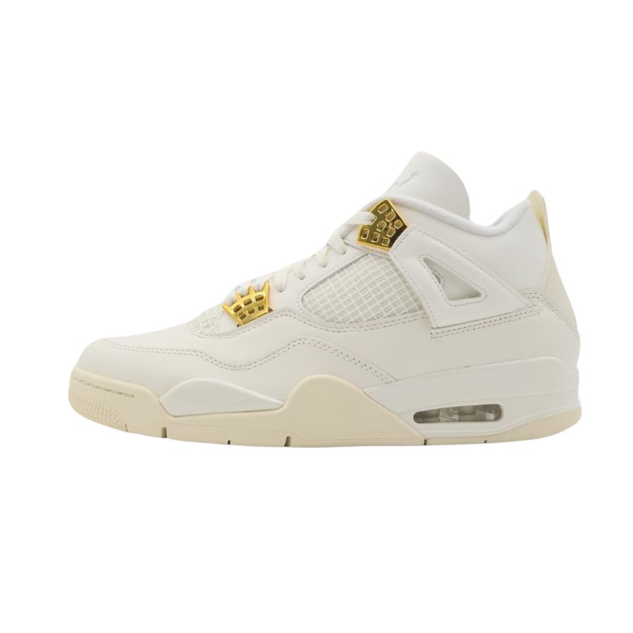 Women's Air Jordan 4 Metallic Gold Sail Black