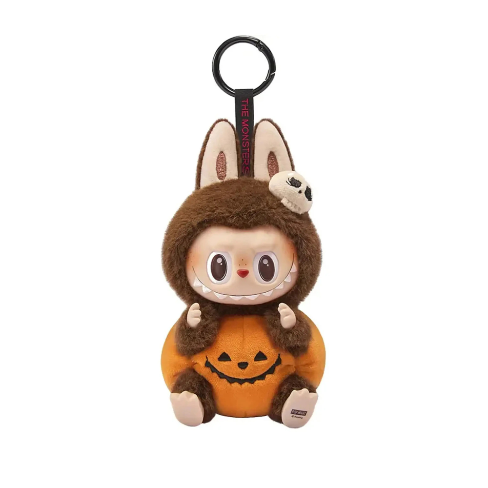 POP MART Labubu Happy Halloween Party Series Sitting Pumpkin Vinyl Plush Pendant