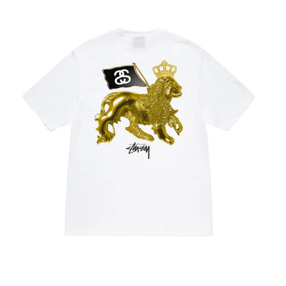 Stussy Heavyweight Golden Lion Tee White