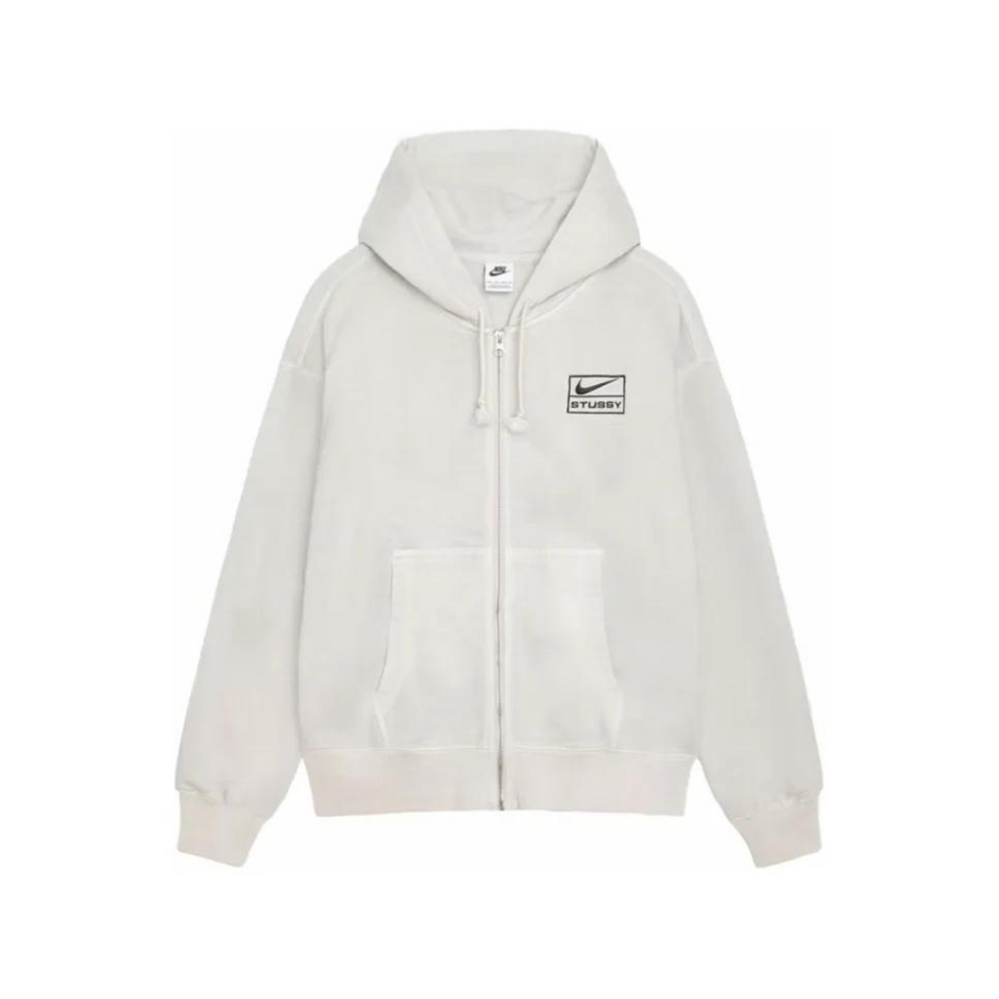 Stussy x Nike Pigment Dyed Fleece Zip Hoodie Light Bone