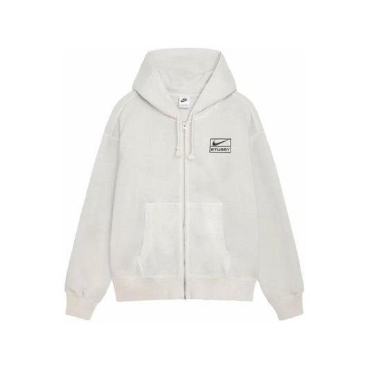 Stussy x Nike Pigment Dyed Fleece Zip Hoodie Light Bone