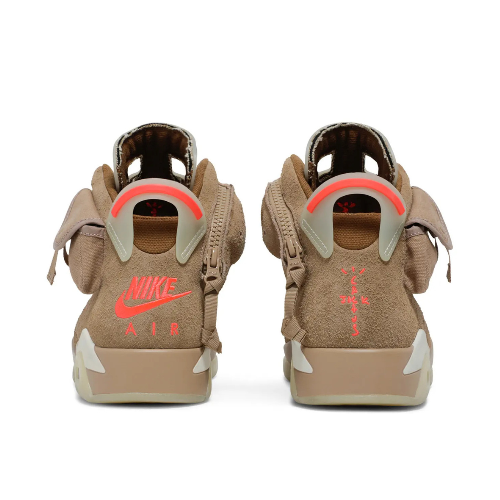 Air Jordan 6 Travis Scott British Khaki Bright Crimson