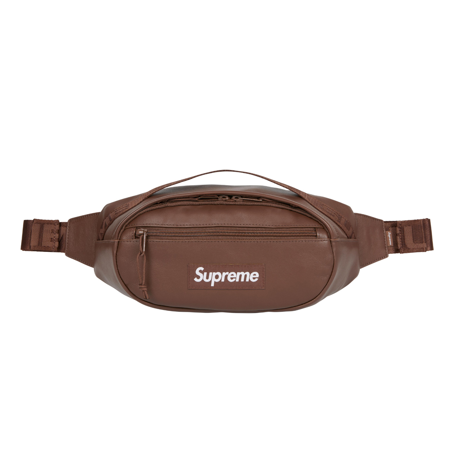 Supreme Leather Waist Bag Brown