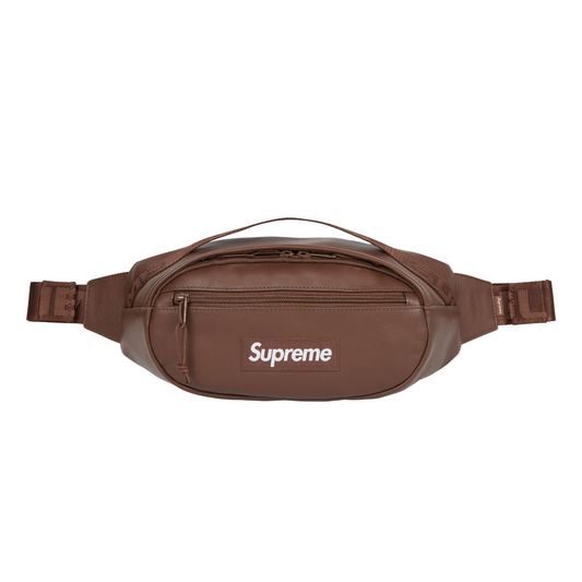 Supreme Leather Waist Bag Brown