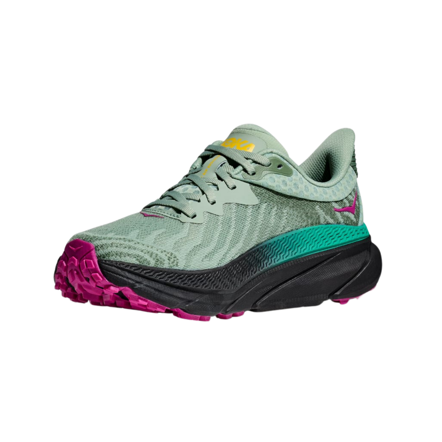 Women's Hoka Challenger ATR 7 B Width Aloe Vera Yellow Black