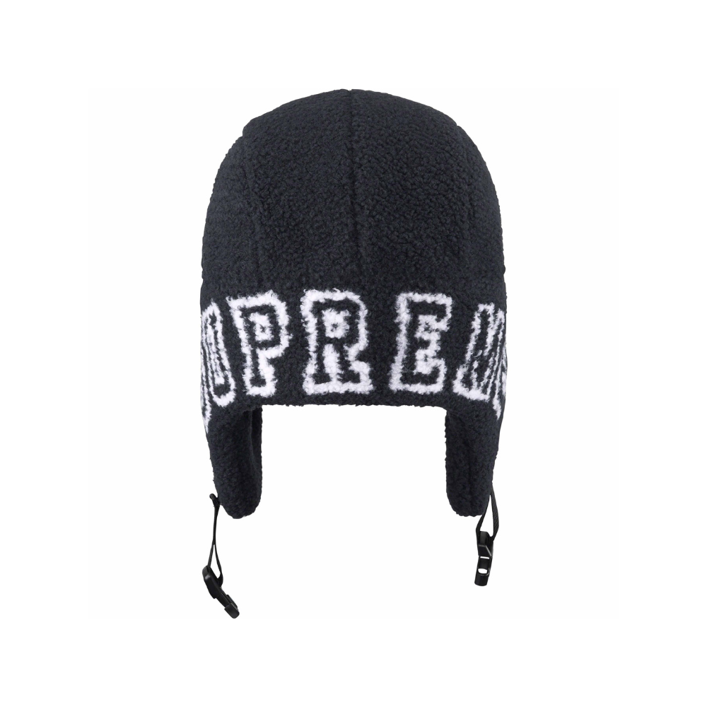 Supreme Shearling Trooper Cap Black
