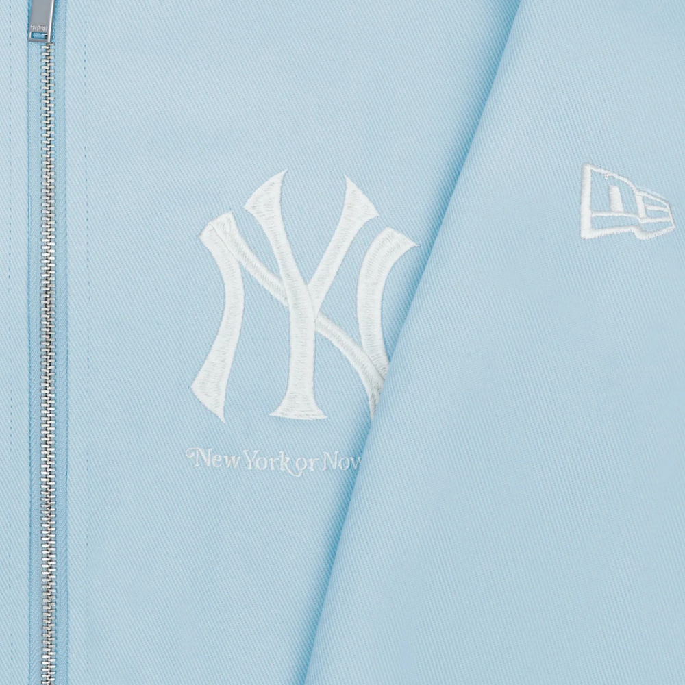 New York or Nowhere Pasttime Twill Varsity Jacket Light Blue