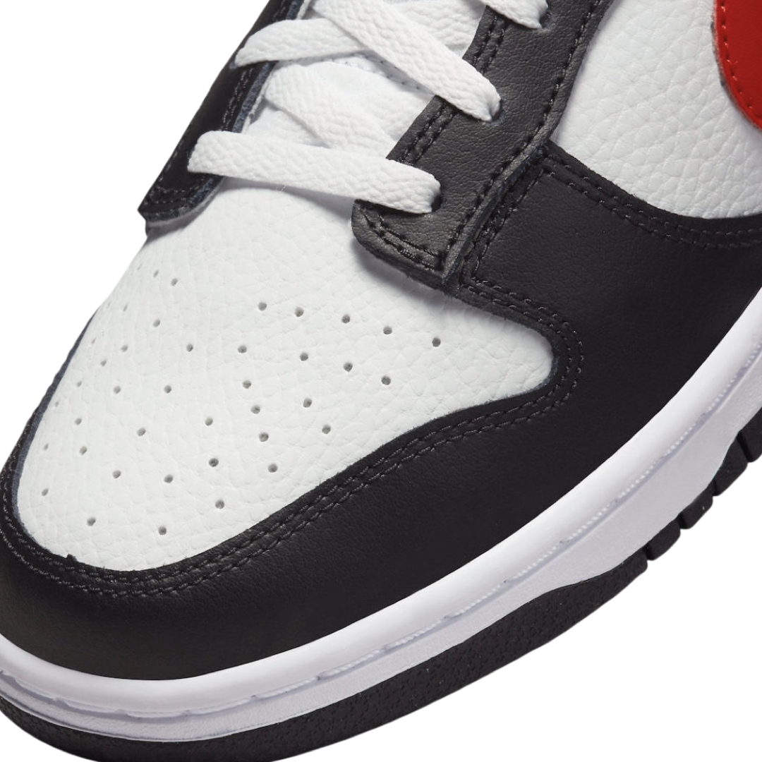 Nike Dunk Low Retro Red Swoosh Panda Black University Red White