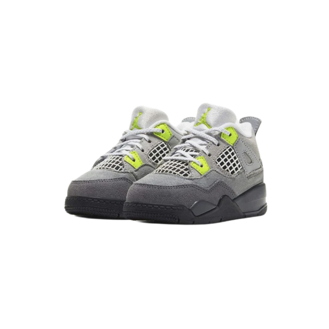 Toddler Air Jordan 4 Retro TD SE 95 Neon Cool Grey Volt Wolf Grey Anthracite