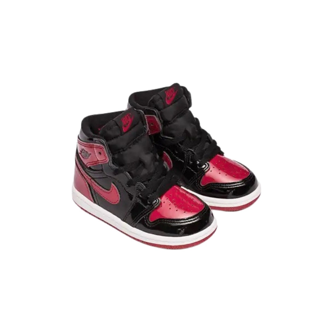 Toddler Air Jordan 1 High OG (TD) Patent Bred Black White Varsity Red