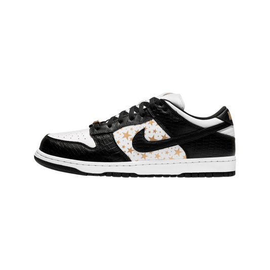 Nike SB Dunk Low Supreme Stars White Black Metallic Gold (2021)