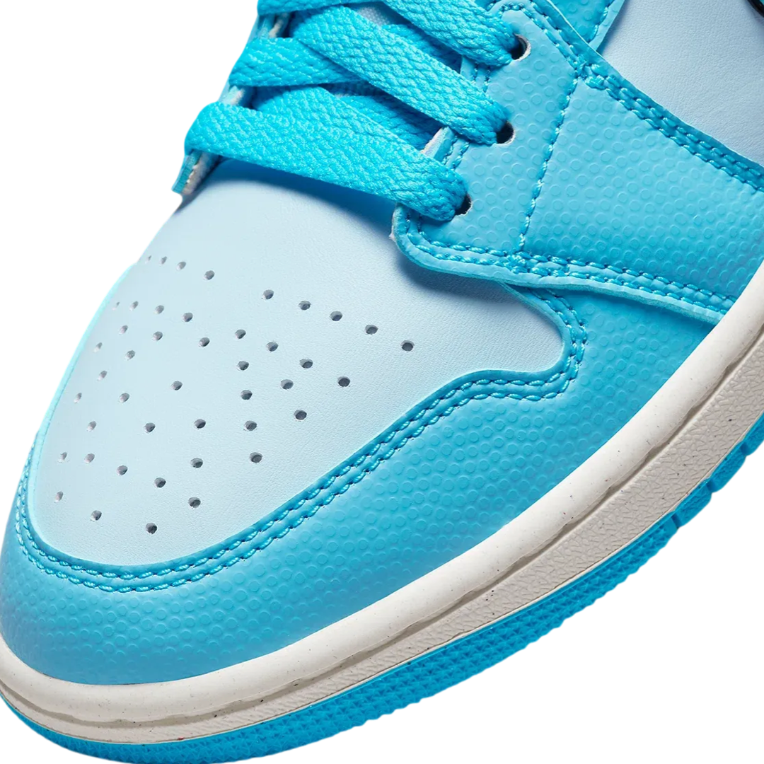 Women's Air Jordan 1 Mid SE Ice Blue Black Sail Dark Powder Blue