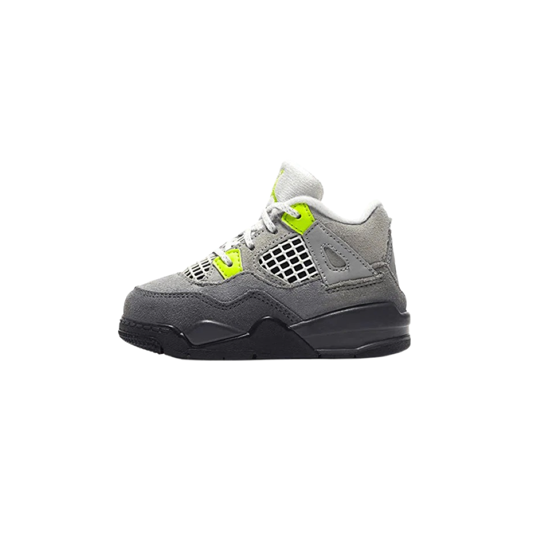 Toddler Air Jordan 4 Retro TD SE 95 Neon Cool Grey Volt Wolf Grey Anthracite