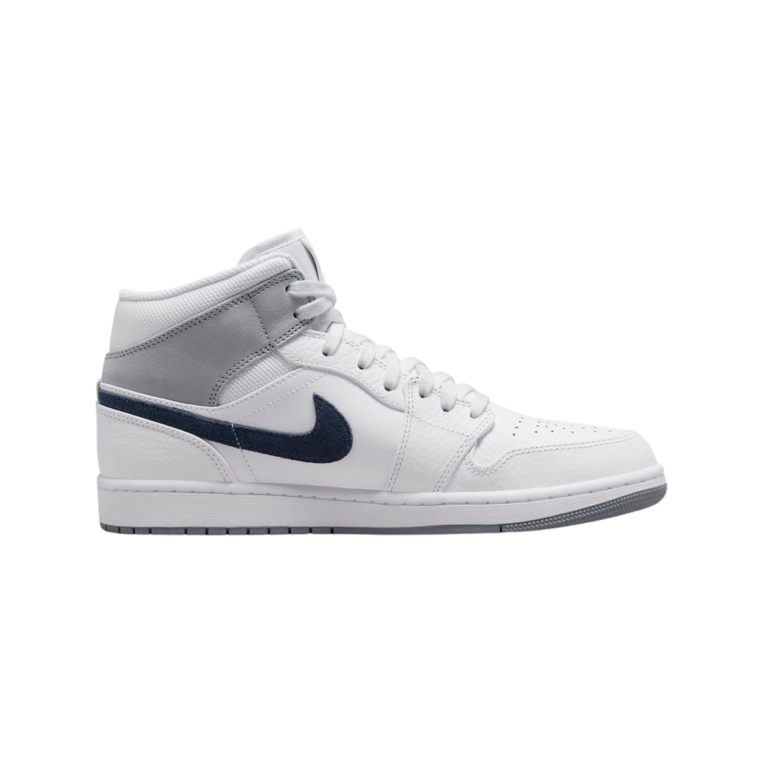 Air Jordan 1 Mid Paris White University Red Stealth Midnight Navy