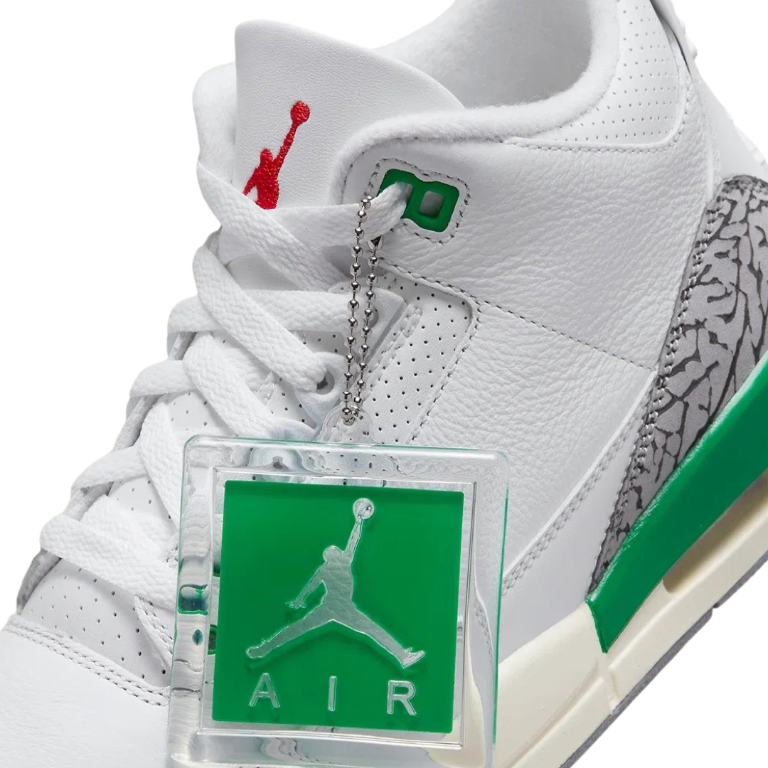 Women's Air Jordan 3 Retro Lucky Green White Varsity Red Lucky Green