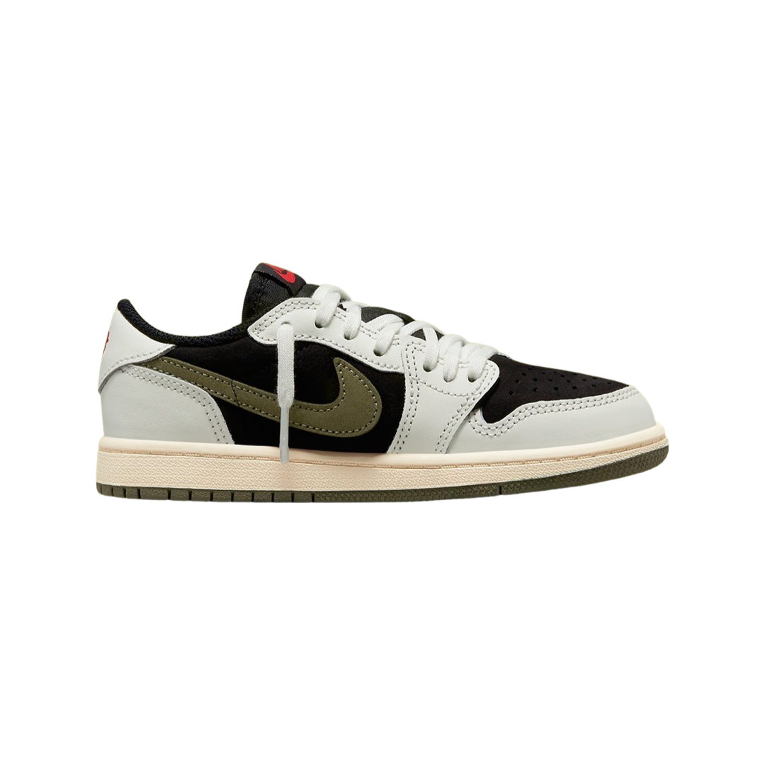 PS Air Jordan 1 Retro Low OG SP x Travis Scott Olives Sail University Red Black (Pre School)