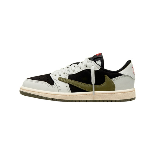 PS Air Jordan 1 Retro Low OG SP x Travis Scott Olives Sail University Red Black (Pre School)