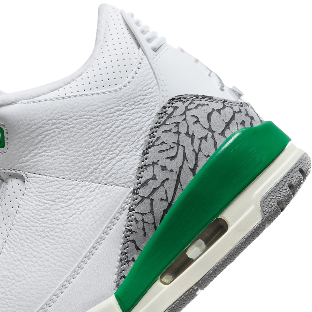 Women's Air Jordan 3 Retro Lucky Green White Varsity Red Lucky Green