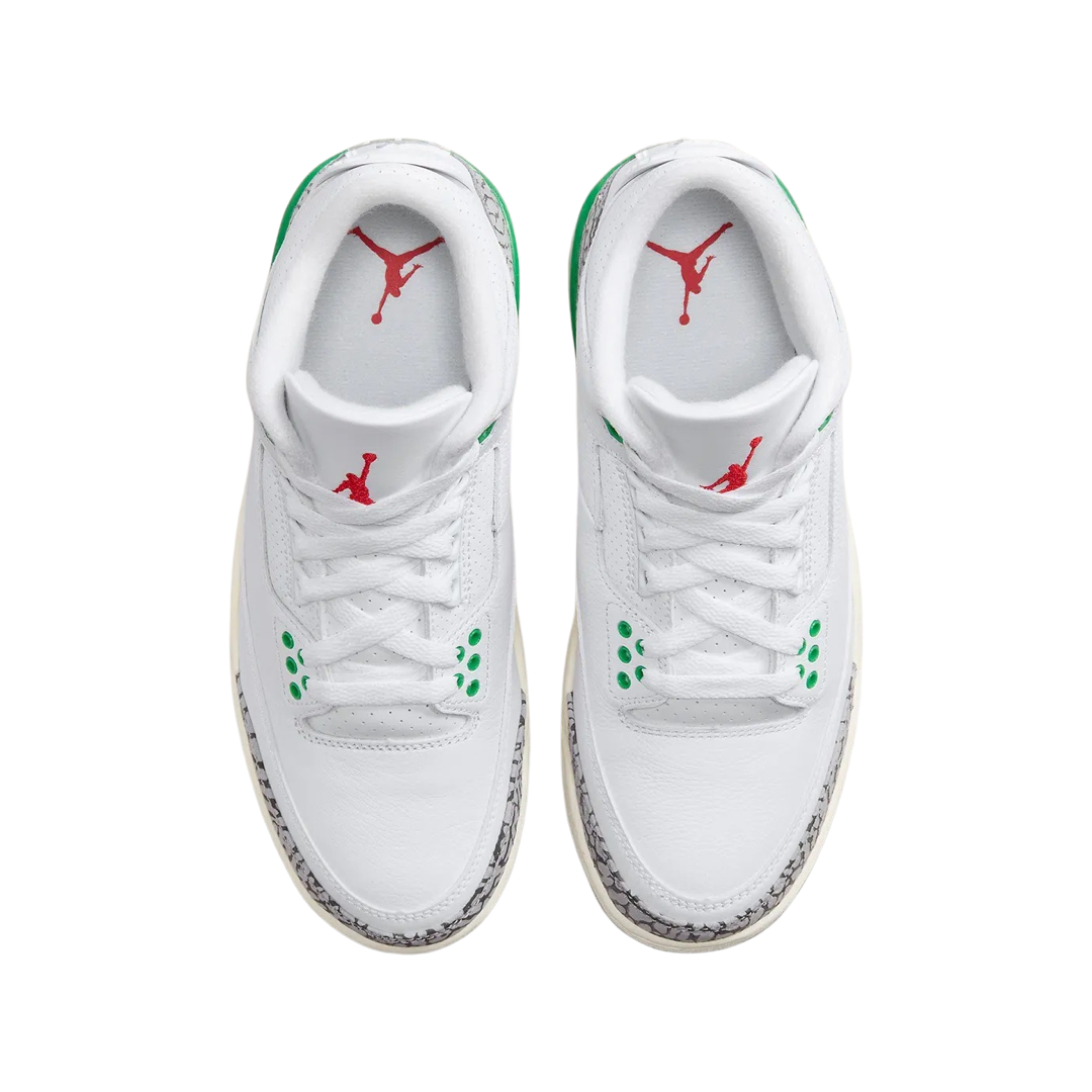 Women's Air Jordan 3 Retro Lucky Green White Varsity Red Lucky Green