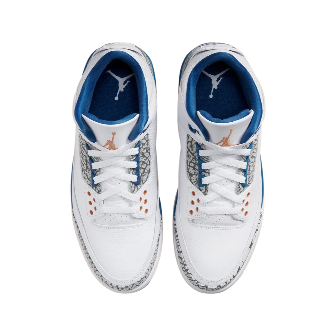 Air Jordan 3 Retro Wizards White True Blue Metallic Copper