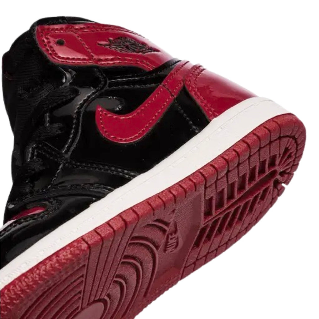 Toddler Air Jordan 1 High OG (TD) Patent Bred Black White Varsity Red