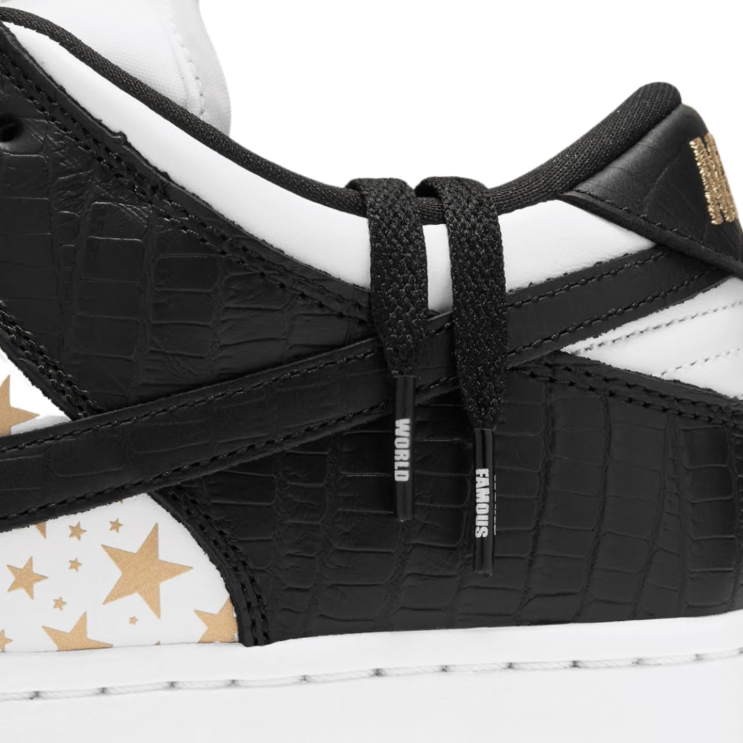 Nike SB Dunk Low Supreme Stars White Black Metallic Gold (2021)